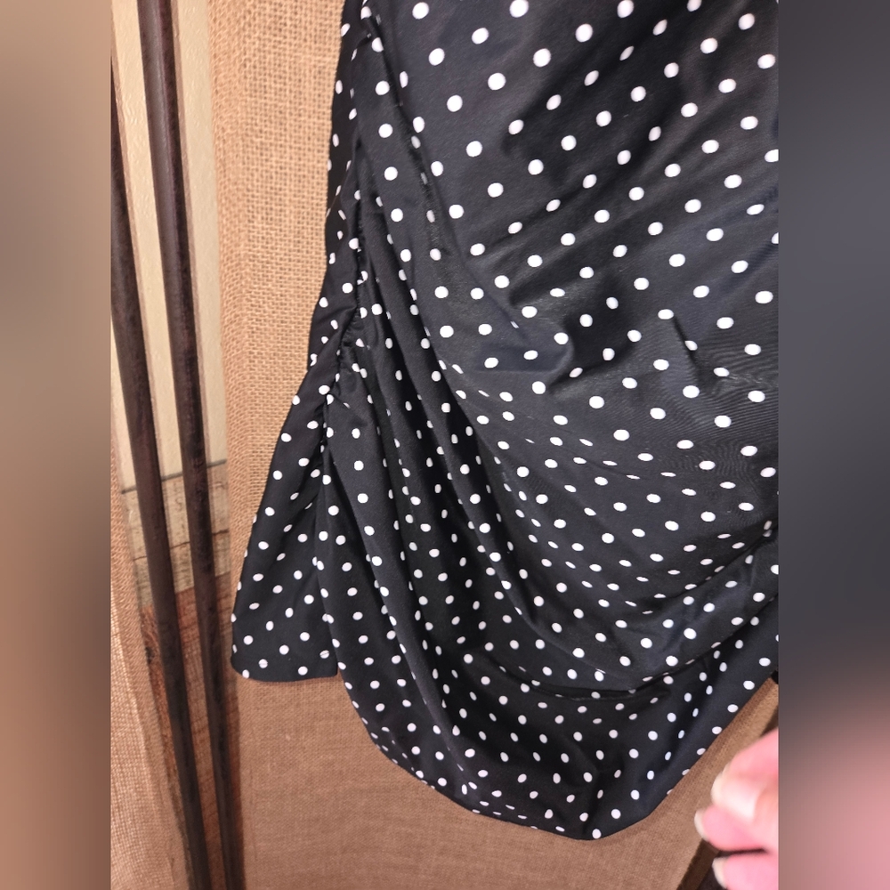 Women's Merona Black White Polka Dot Swim Dress Size XL - Picture 3 of 10